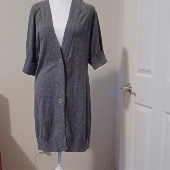 💙🌹Gray Cardigan Soft Knit Sweater Long Open Front - Picture 12 of 12